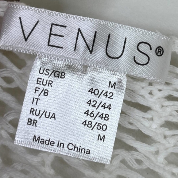 Venus NEW Crochet Over Slip Illusion Dress Ombre White Peach Size medium - Picture 6 of 8